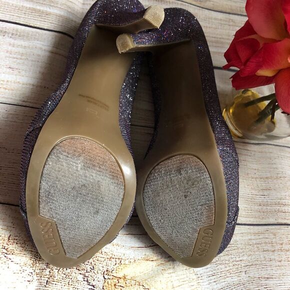 Guess Women's Isila Glitter Peep Toe, Size 8.5M - Picture 5 of 8